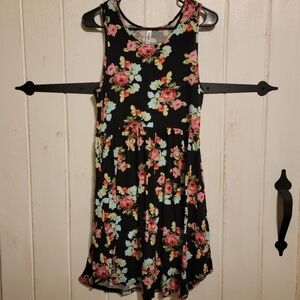 Himone Womens Dress Floral Sleeveless Black Summer Size Large